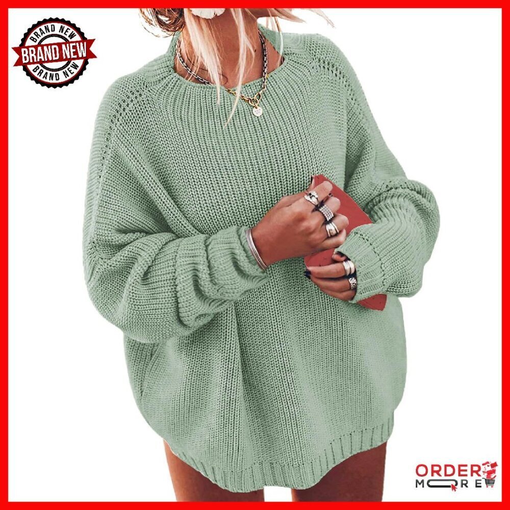 Plus Size Chunky Knit Pullover Batwing Sleeve Oversized Sweater XL-5XL
